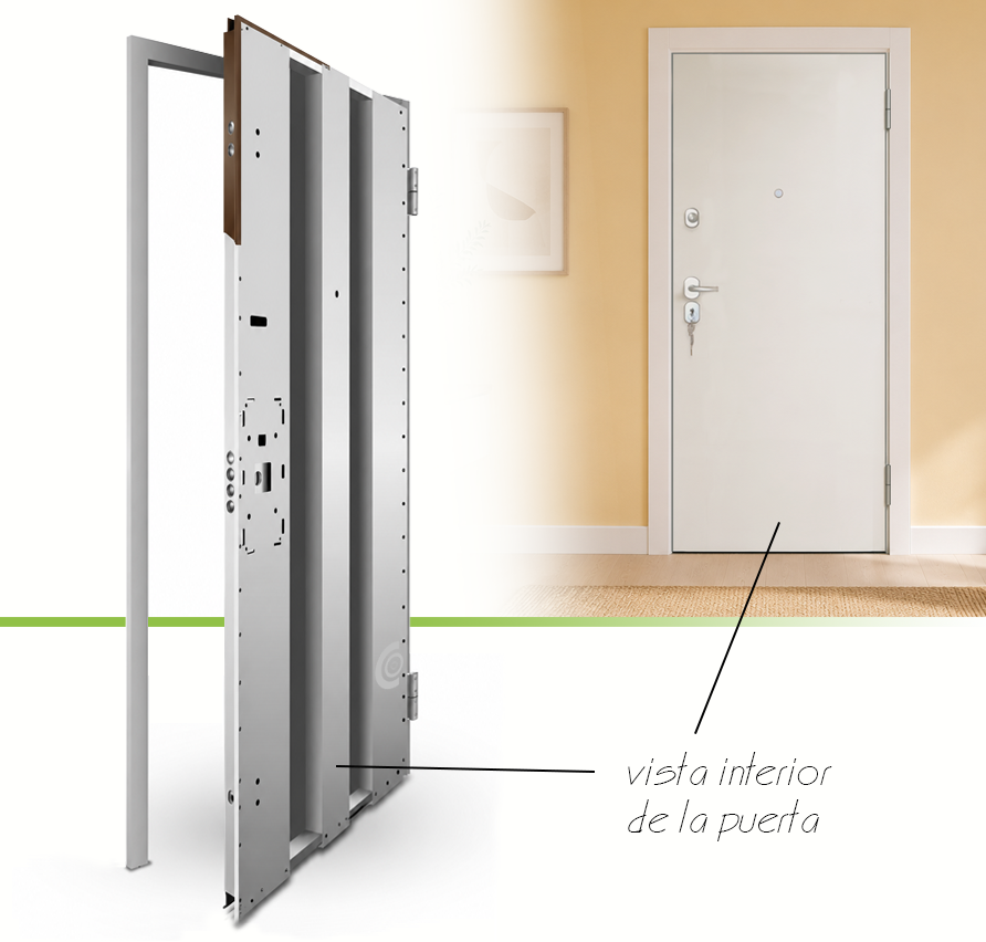 PUERTA ACORAZADA - LACADAS CONTEMPORANEAS - MODELO 1000 - BLANCO LACA