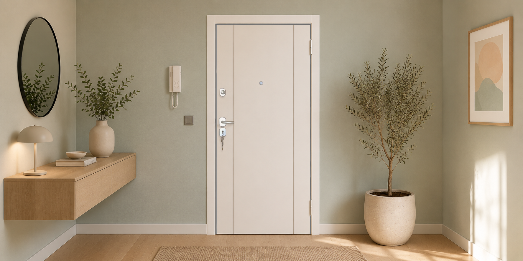PUERTA ACORAZADA - LACADAS CONTEMPORANEAS - MODELO 1006 - BLANCO LACA