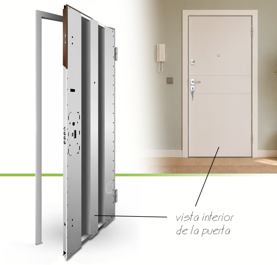 PUERTA ACORAZADA - LACADAS CONTEMPORANEAS - MODELO 2001 - BLANCO LACA