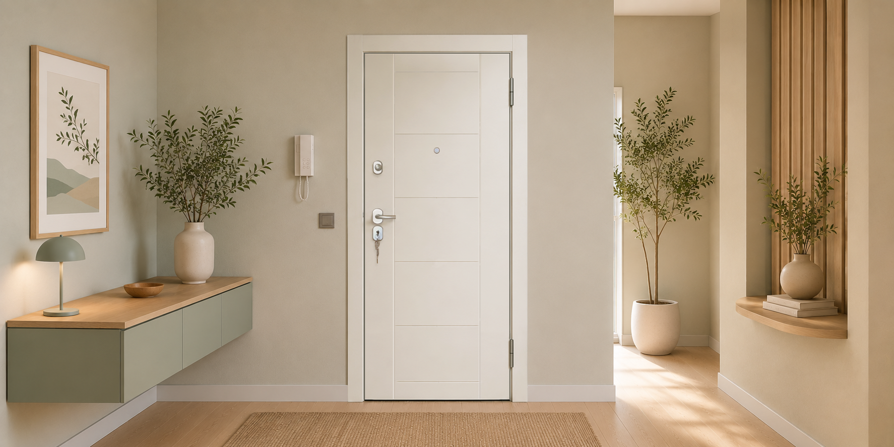 PUERTA ACORAZADA - LACADAS CONTEMPORANEAS - MODELO 2008 - BLANCO LACA