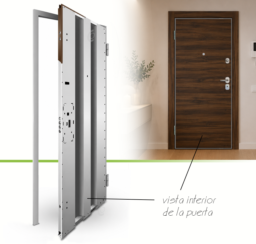 PUERTA ACORAZADA - LAMINADAS - MODELO X1000 - NOGAL SELVA