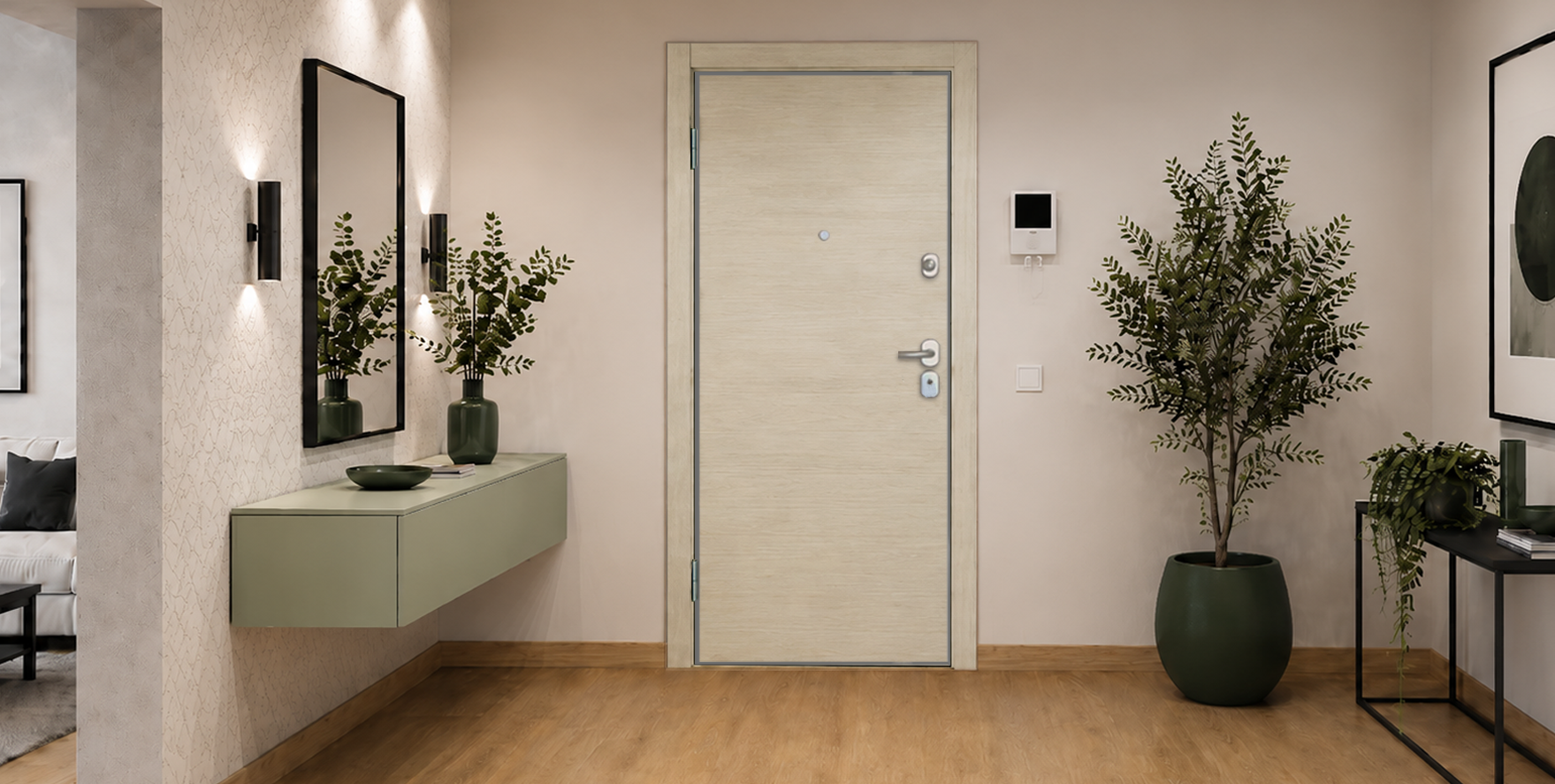 PUERTA ACORAZADA - LAMINADAS - MODELO X1000 - ROBLE ARENA