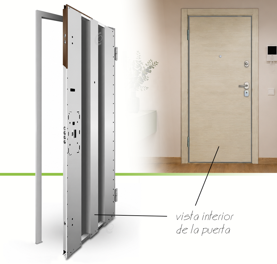 PUERTA ACORAZADA - LAMINADAS - MODELO X1000 - ROBLE ARENA