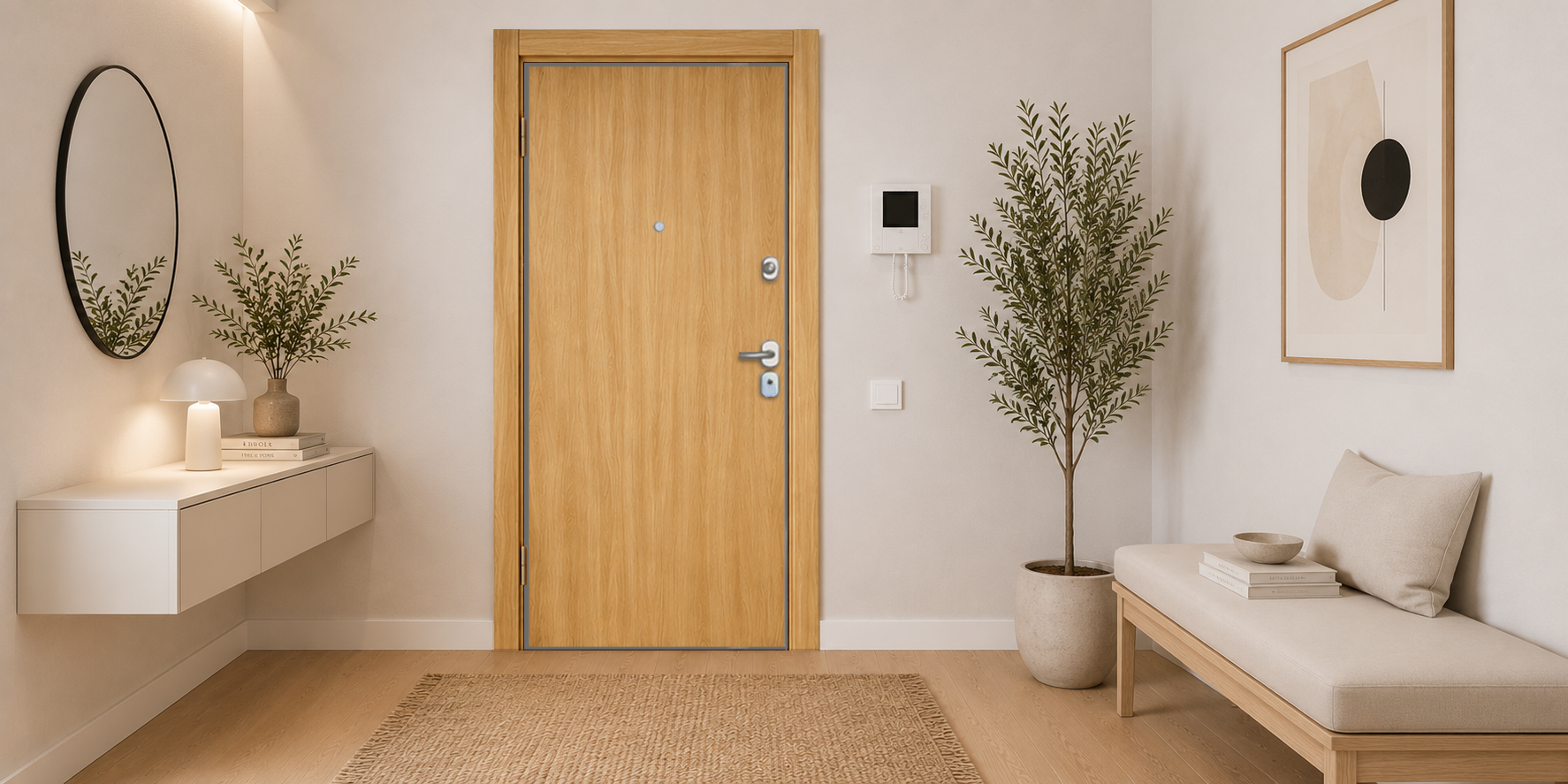 PUERTA ACORAZADA - LAMINADAS - MODELO G1000 - ROBLE PURE