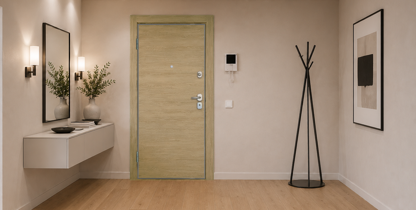 PUERTA ACORAZADA - LAMINADAS - MODELO X1000 - ROBLE URBAN