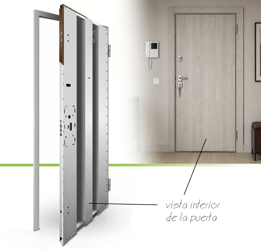 PUERTA ACORAZADA - VINILO 2D - MODELO G1000 - GLACIAR