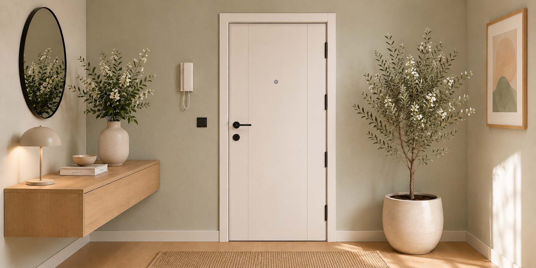 PUERTA BLINDADA - LACADAS CONTEMPORANEAS - MODELO 1006 - BLANCO LACA