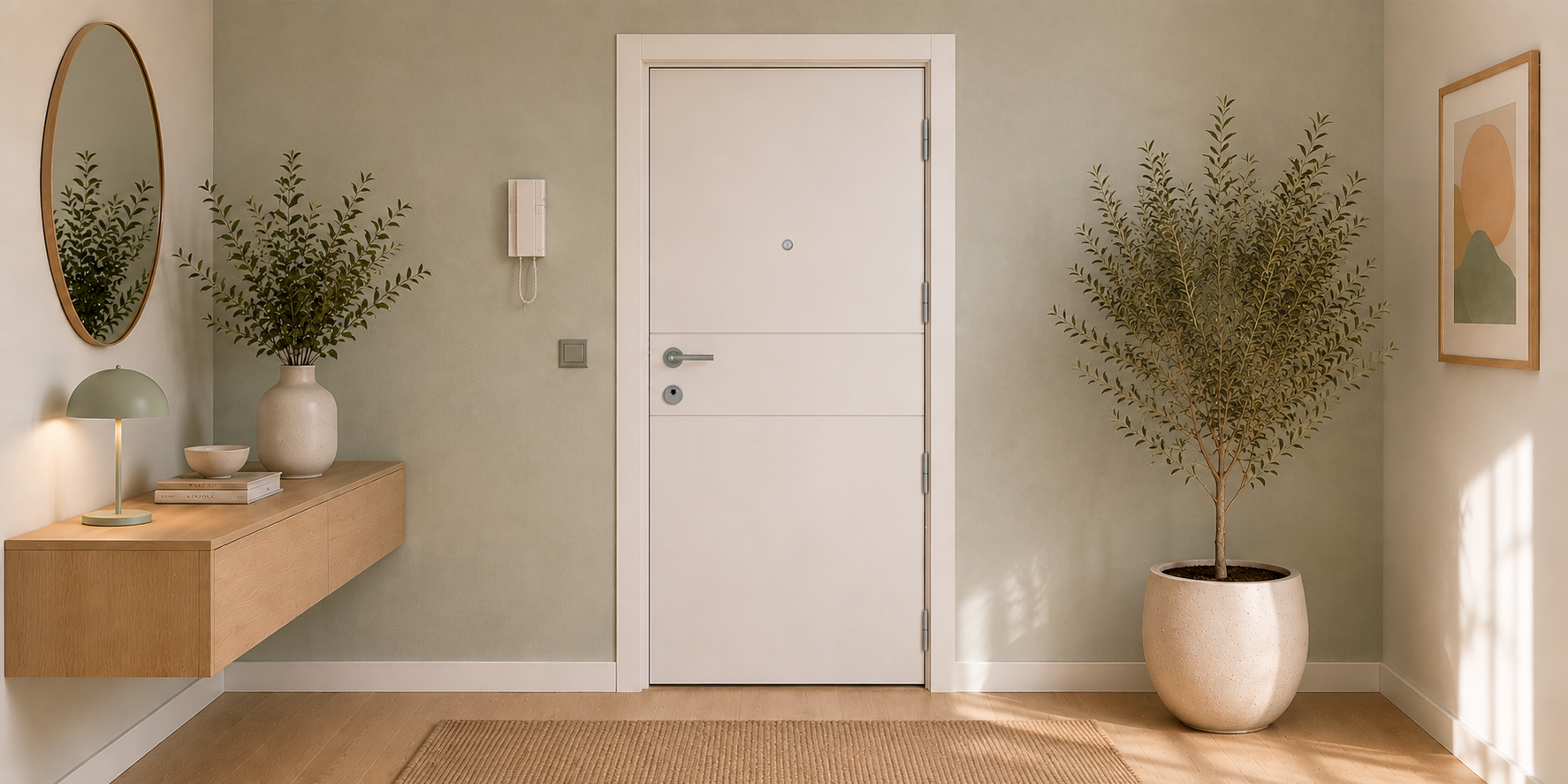 PUERTA BLINDADA - LACADAS CONTEMPORANEAS - MODELO 2001 - BLANCO LACA