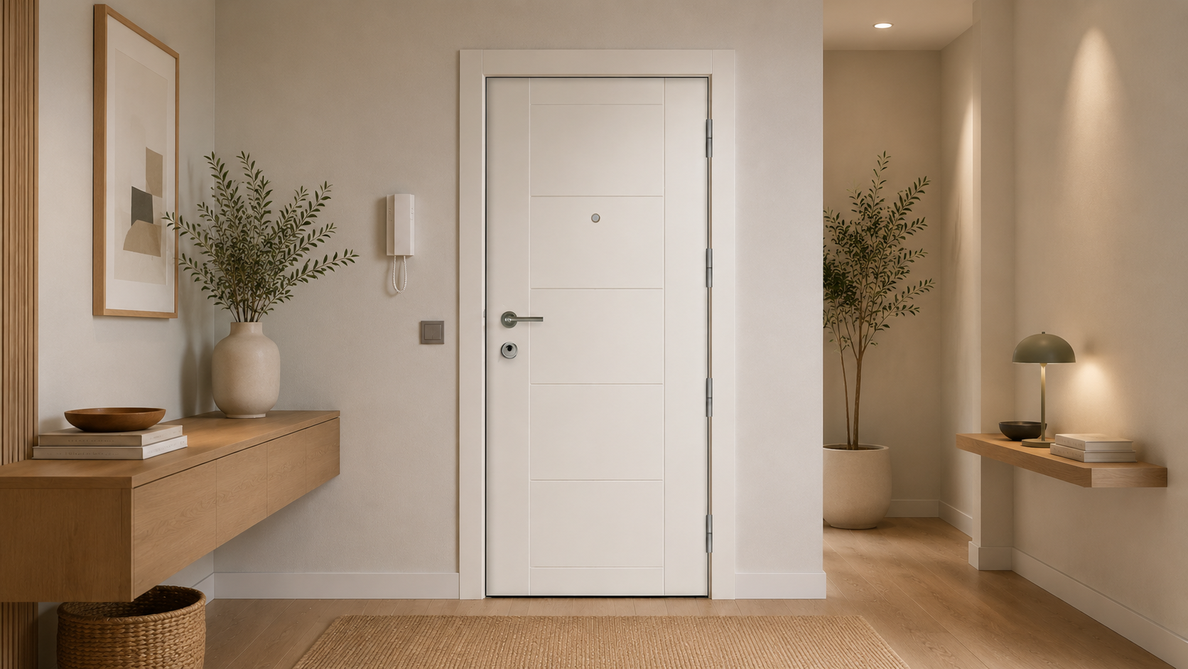 PUERTA BLINDADA - LACADAS CONTEMPORANEAS - MODELO 2008 - BLANCO LACA