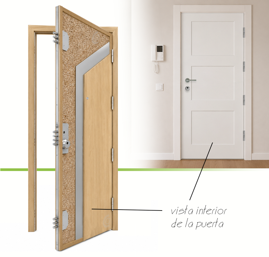 PUERTA BLINDADA - LACADAS S8000 - MODELO 8003 - BLANCO LACA