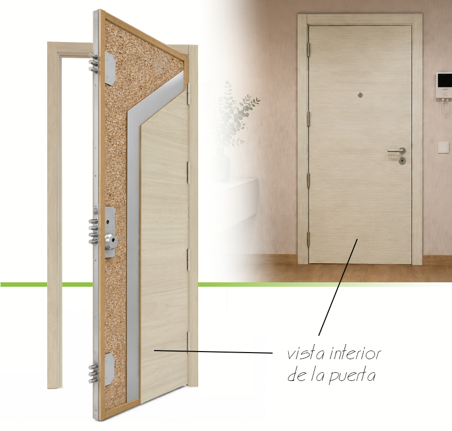 PUERTA BLINDADA - LAMINADAS - MODELO X1000 - ROBLE ARENA