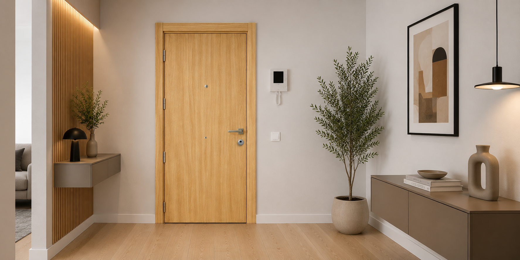PUERTA BLINDADA - LAMINADAS - MODELO G1000 - ROBLE PURE