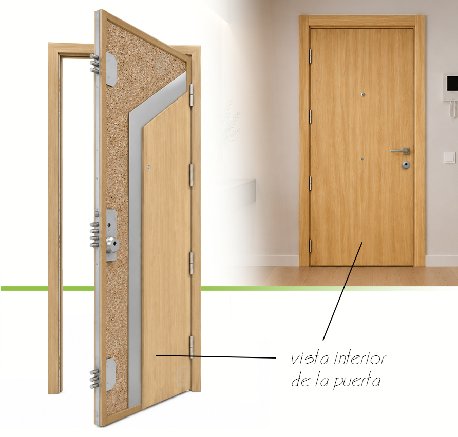 PUERTA BLINDADA - LAMINADAS - MODELO G1000 - ROBLE PURE