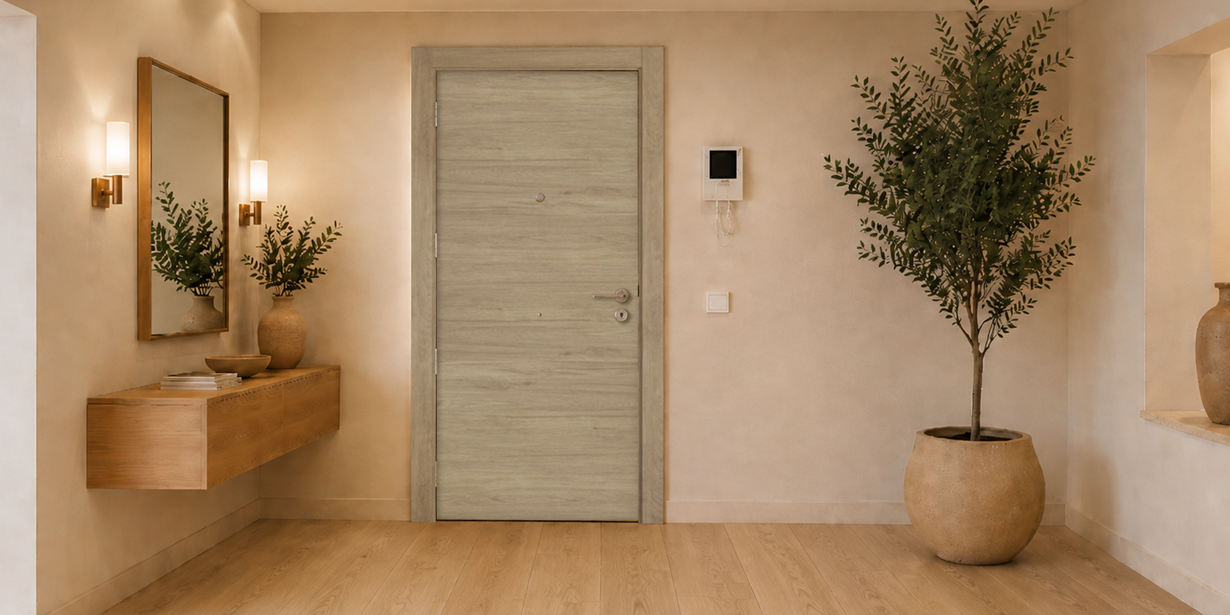 PUERTA BLINDADA - LAMINADAS - MODELO X1000 - ROBLE URBAN