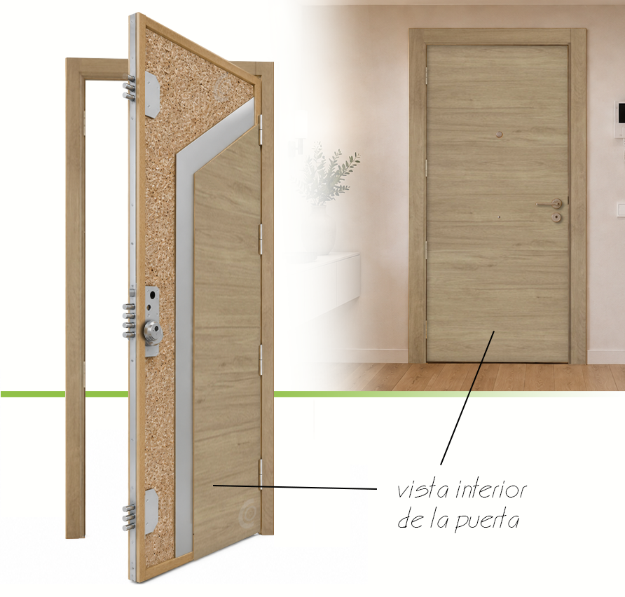 PUERTA BLINDADA - LAMINADAS - MODELO X1000 - ROBLE URBAN