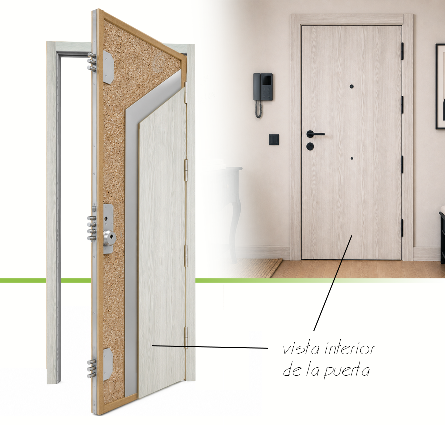 PUERTA BLINDADA - VINILO 2D - MODELO G1000 - GLACIAR