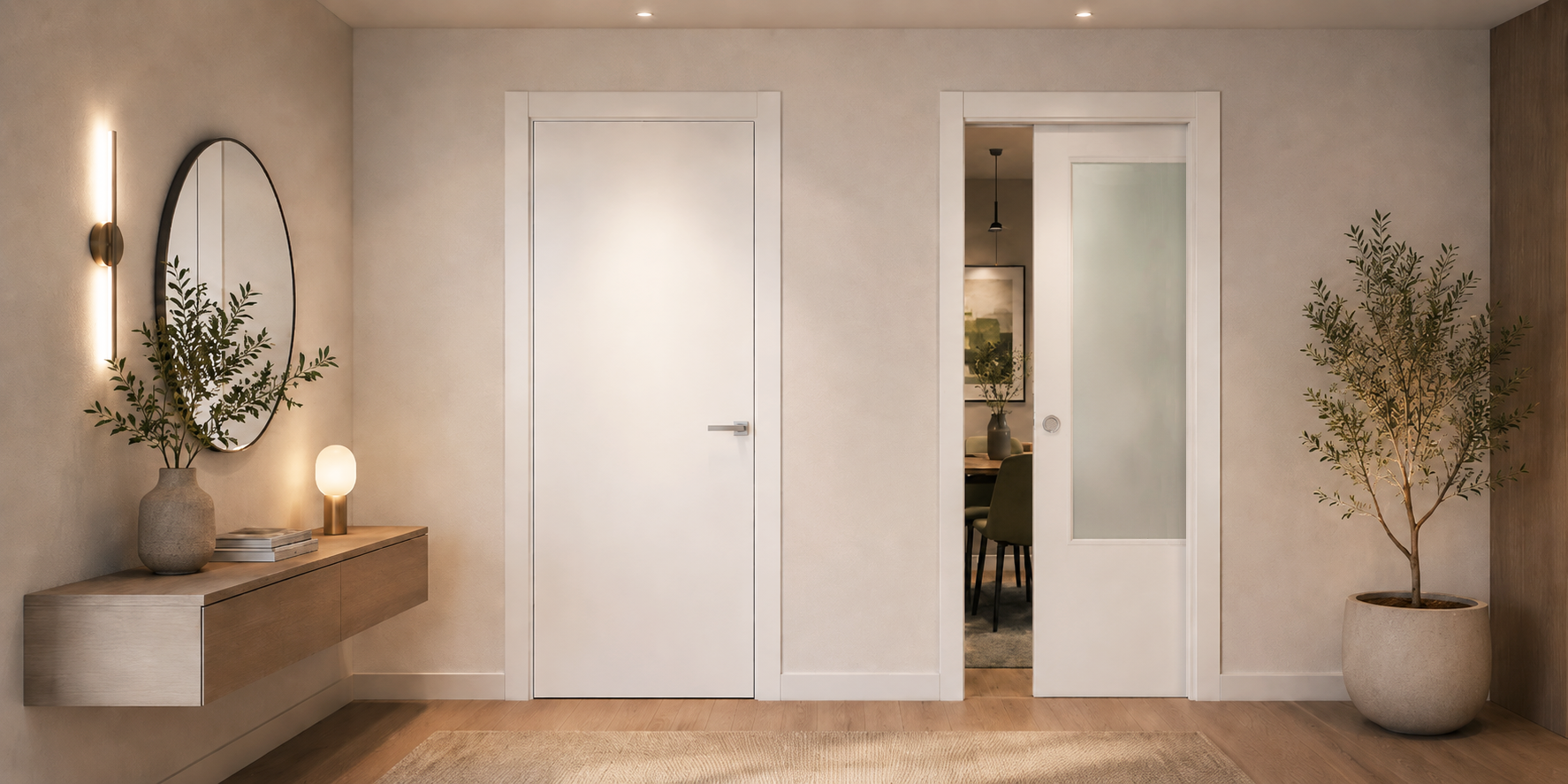 PUERTA PASO - LACADAS CONTEMPORANEAS - MODELO 1000 - BLANCO LACA