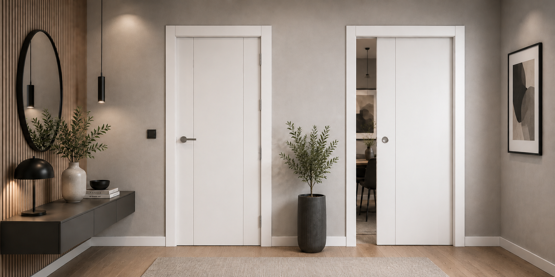 PUERTA PASO - LACADAS CONTEMPORANEAS - MODELO 1006 - BLANCO LACA