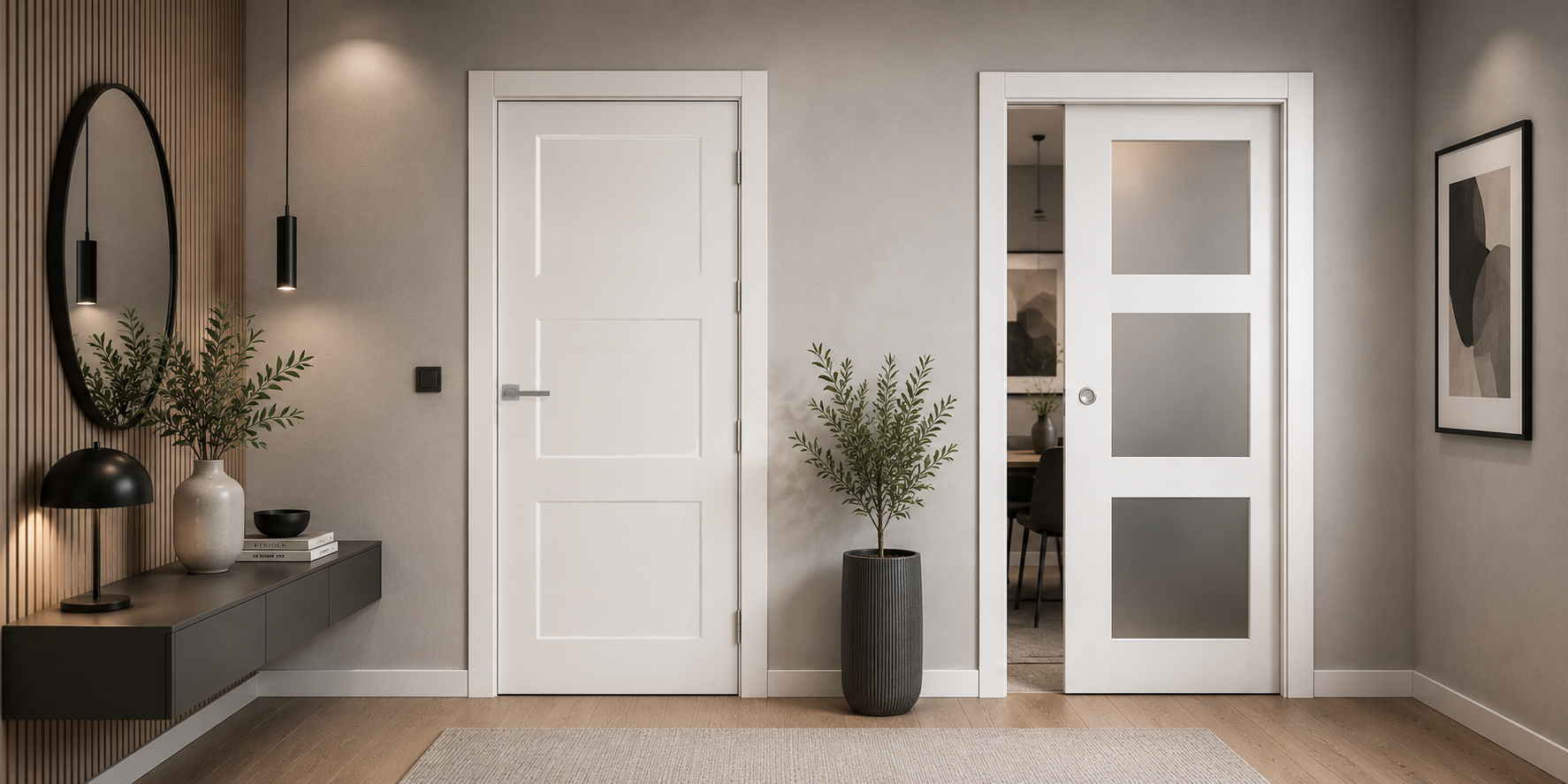 PUERTA PASO - LACADAS S8000 - MODELO 8003 - BLANCO LACA