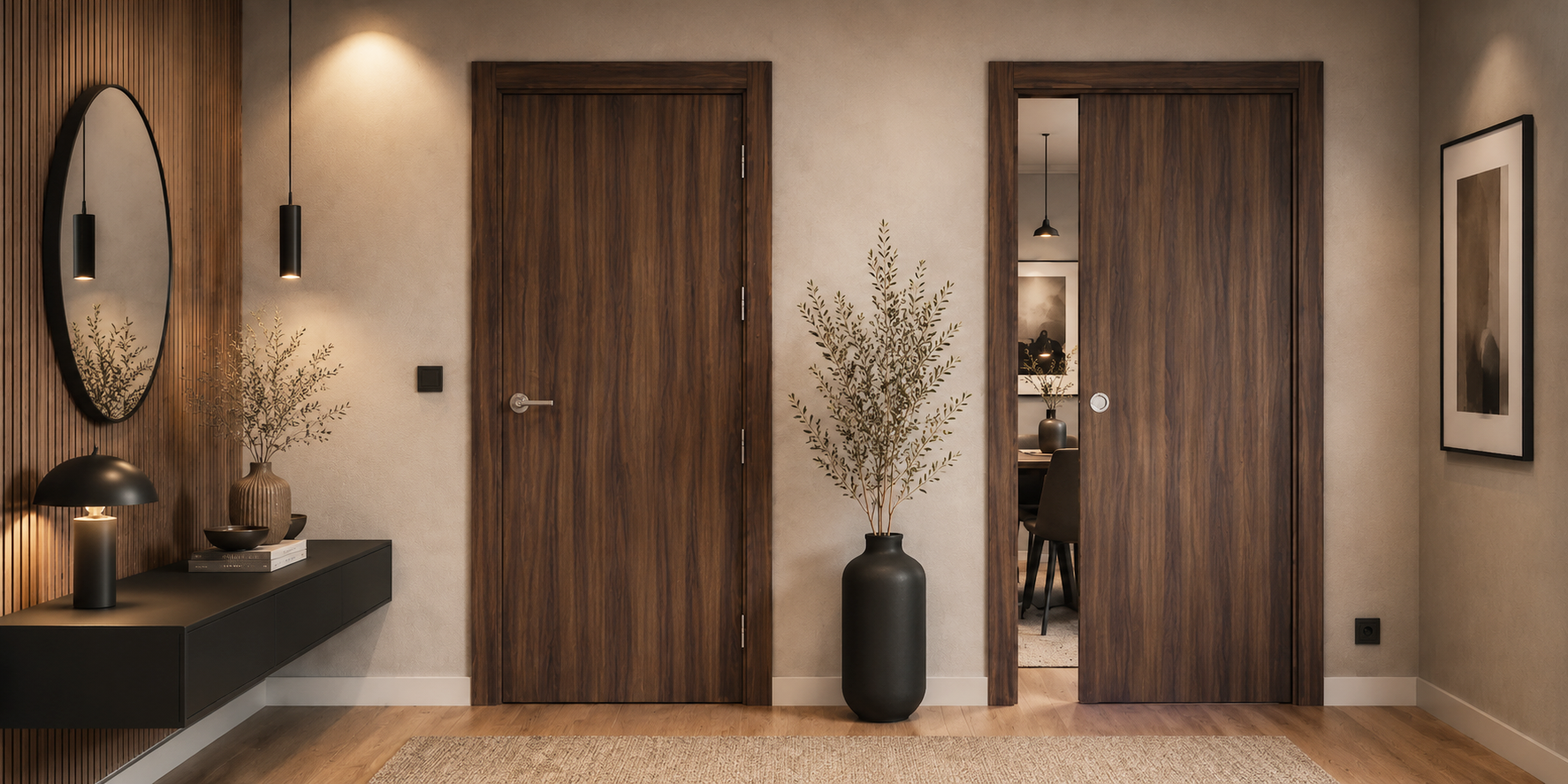 PUERTA PASO - LAMINADAS - MODELO G1000 - NOGAL SELVA