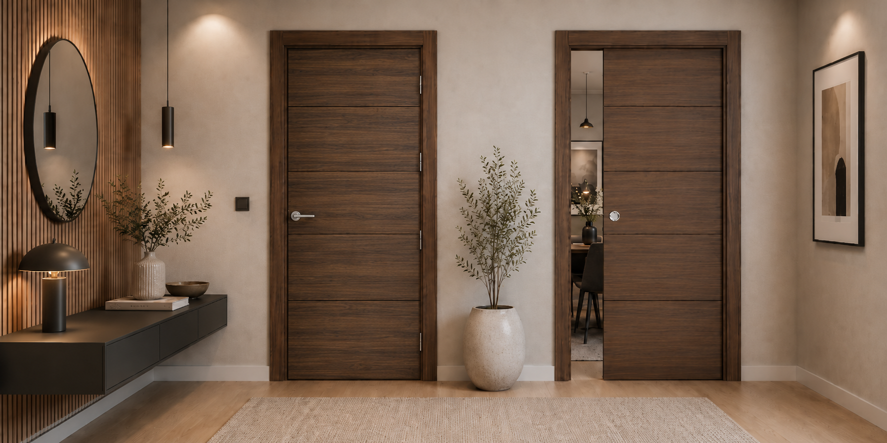 PUERTA PASO - LAMINADAS - MODELO X2003 - NOGAL SELVA