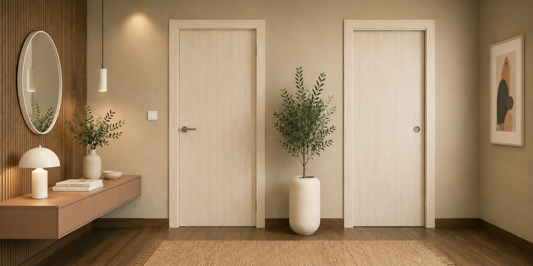 PUERTA PASO - LAMINADAS - MODELO G1000 - ROBLE ARENA