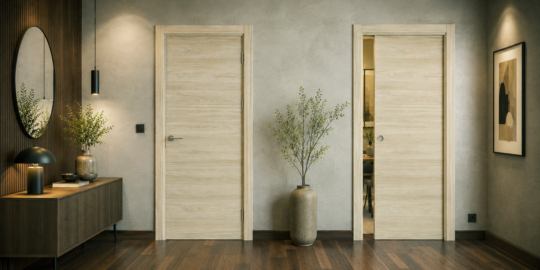 PUERTA PASO - LAMINADAS - MODELO X1000 - ROBLE ESTRIO