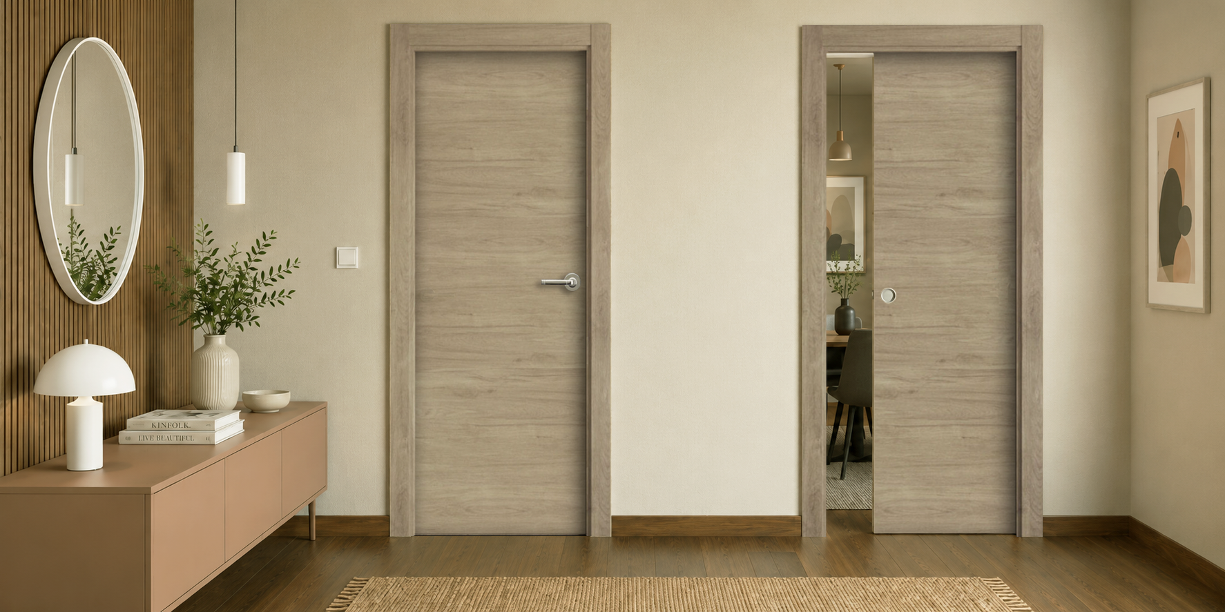 PUERTA PASO - LAMINADAS - MODELO X1000 - ROBLE URBAN