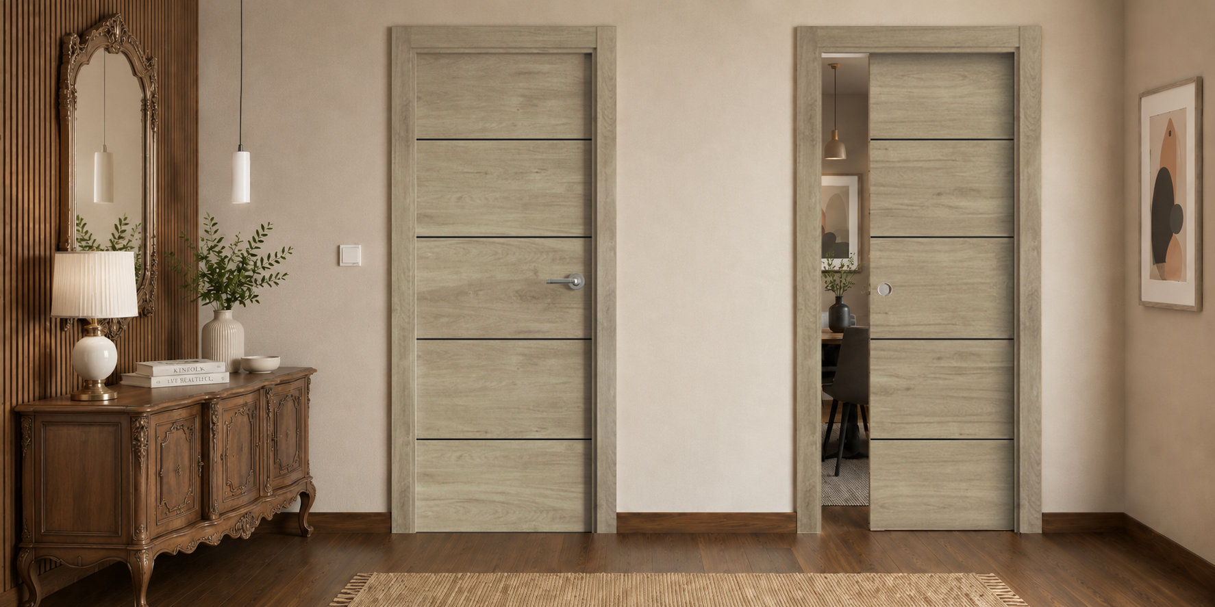 PUERTA PASO - LAMINADAS - MODELO X2003 - ROBLE URBAN