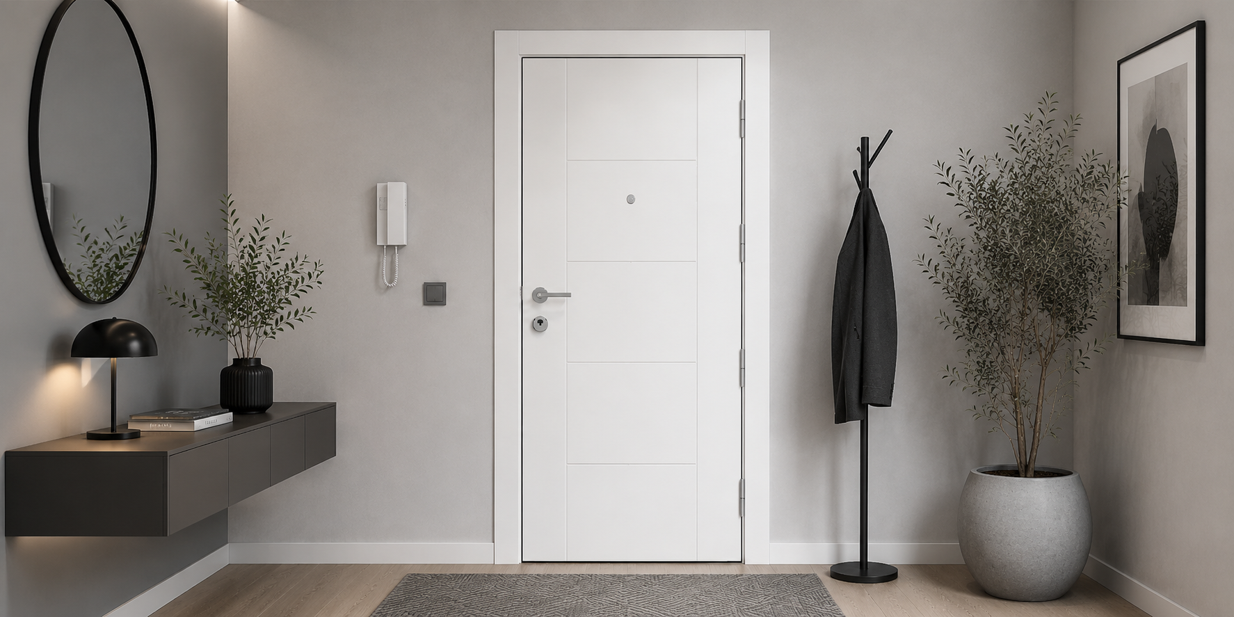 PUERTA MACIZA - LACADAS CONTEMPORANEAS - MODELO 2016 - BLANCO LACA