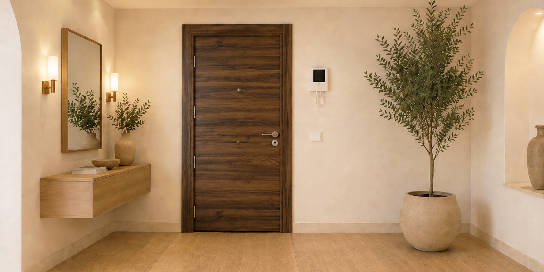 PUERTA MACIZA - LAMINADAS - MODELO X1000 - NOGAL SELVA