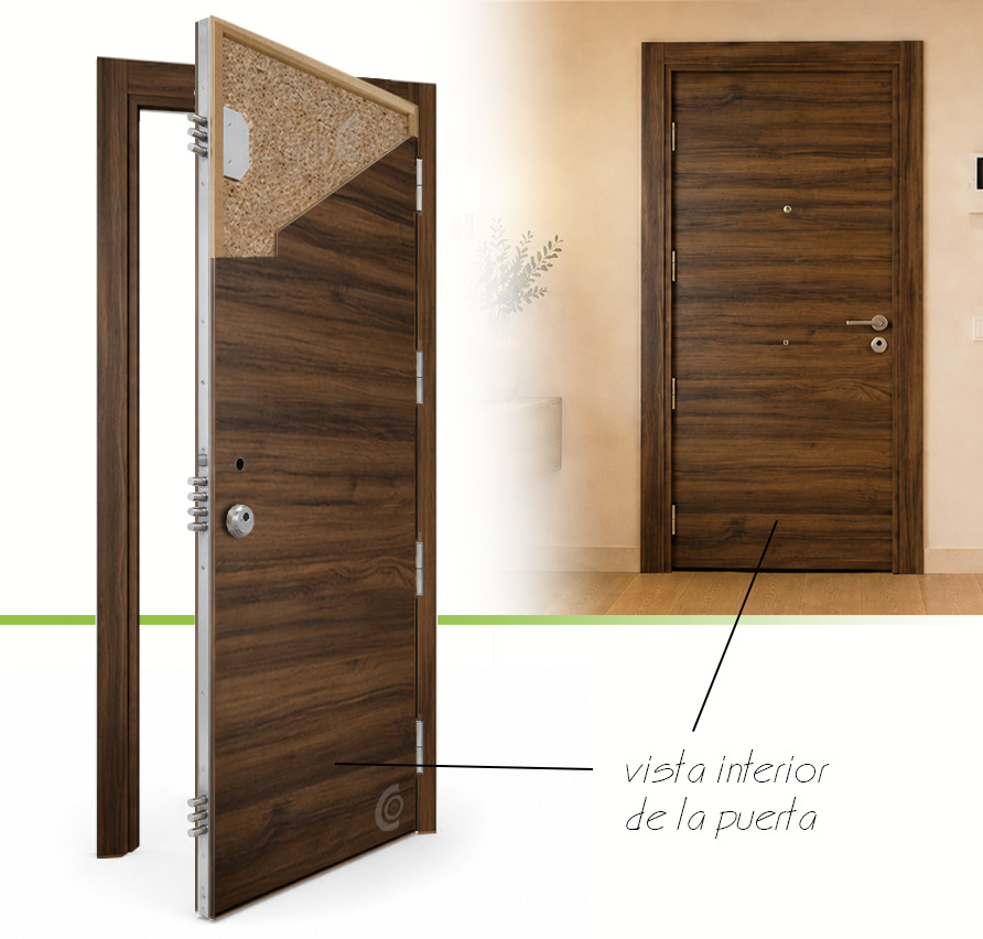 PUERTA MACIZA - LAMINADAS - MODELO X1000 - NOGAL SELVA