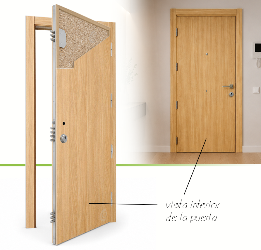 PUERTA MACIZA - LAMINADAS - MODELO G1000 - ROBLE PURE