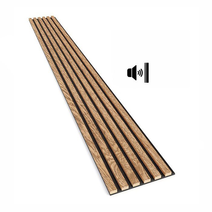 PANEL DE LISTONES ROBLE CLARO SIBERIANO CON FIELTRO ACUSTICO